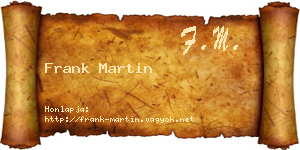 Frank Martin névjegykártya